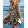 imageCUPSHE Women Swimsuit Coverup 100 Cotton Ruffle Hem Beach Cover Up DressesBlack Patterned