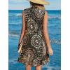 imageCUPSHE Women Swimsuit Coverup 100 Cotton Ruffle Hem Beach Cover Up DressesBlack Patterned