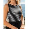 imageCUPSHE Womens Summer Sleeveless Midi Tank Dress Casual Striped Flowy A Line Long Sundress for Beach VacationBlack White