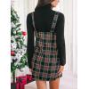 imageCUPSHE Women Plaid Fall Dresses Christmas Front Pocket Square Neck Wide Strap Button Back Overall Mini DressRed