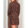 imageCUPSHE Womens Fall Winter Corduroy Dress Collar Button Down Shirt Dress Floral Long Sleeve Mini Belted DressesBrown