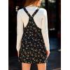 imageCUPSHE Womens Floral Overall Mini Dress Sleeveless Square Neck Fall Casual Panifore DressFloral Black