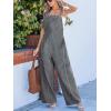 imageCUPSHE Womens Maxi Denim Jumpsuit Square Neck Sleeveless Casual Backless Loose Overall Jeans Wide Leg Long One Piece JumpsuitBlack