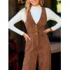 imageCUPSHE Womens Winter Fall Corduroy Overalls Casual V Neck Sleeveless Button Jumpsuits Straight Leg Pants RomperBrown
