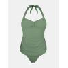imageCUPSHE Womens Tankini Sets Maternity Two Piece Pregnant Bathing Suit Mid Rise Halter Sweetheart NeckGreen