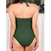 imageCUPSHE Womens Tankini Sets Maternity Two Piece Swimsuit Pregnant Halter Adjustable Straps Lace Up CutoutOlive Green