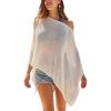 imageCUPSHE Women Sheer Poncho Top Lightweight See Through Shrug Swimsuit CoverupWhite