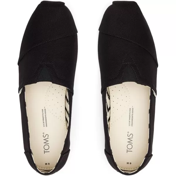 TOMS Mens Alpargata Loafer FlatBlack Recycled Cotton Canvas