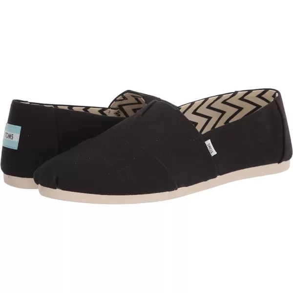 TOMS Mens Alpargata Loafer FlatBlack Recycled Cotton Canvas