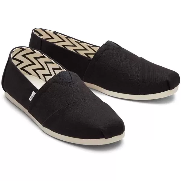 TOMS Mens Alpargata Loafer FlatBlack Recycled Cotton Canvas