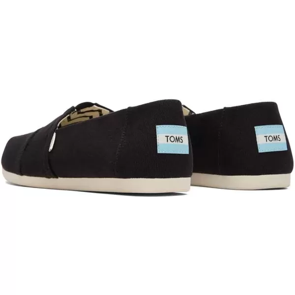 TOMS Mens Alpargata Loafer FlatBlack Recycled Cotton Canvas