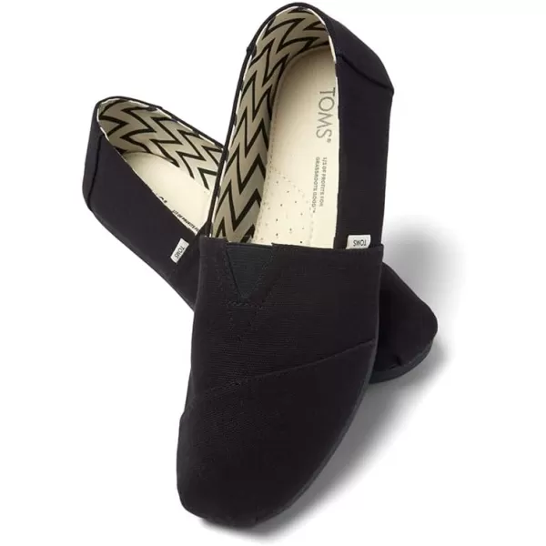TOMS Mens Alpargata Loafer FlatBlackBlack Recycled Cotton Canvas
