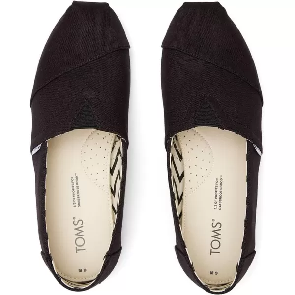 TOMS Mens Alpargata Loafer FlatBlackBlack Recycled Cotton Canvas