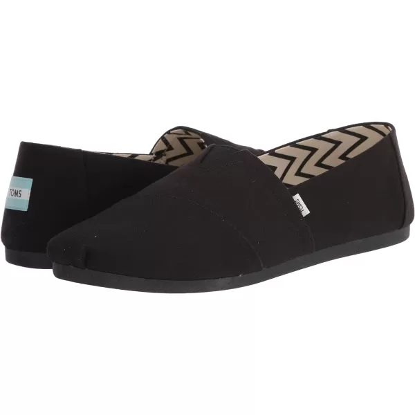 TOMS Mens Alpargata Loafer FlatBlackBlack Recycled Cotton Canvas