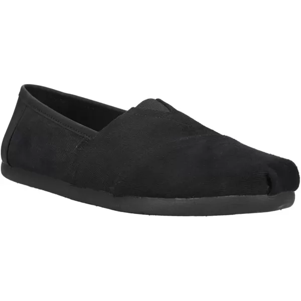 TOMS Mens Alpargata Loafer FlatBlackBlack Twill Synthetic Trim