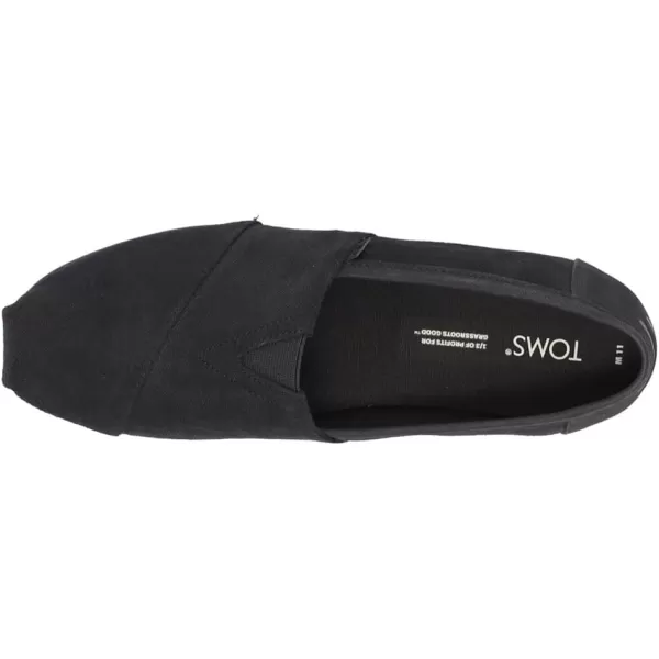 TOMS Mens Alpargata Loafer FlatBlackBlack Twill Synthetic Trim