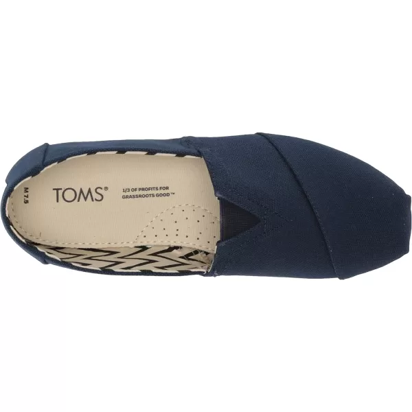 TOMS Mens Alpargata Loafer FlatNavy Recycled Cotton Canvas