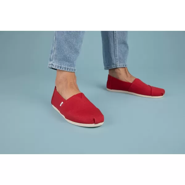 TOMS Mens Alpargata Loafer FlatRed Recycled Cotton Canvas
