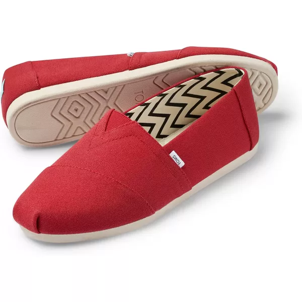 TOMS Mens Alpargata Loafer FlatRed Recycled Cotton Canvas
