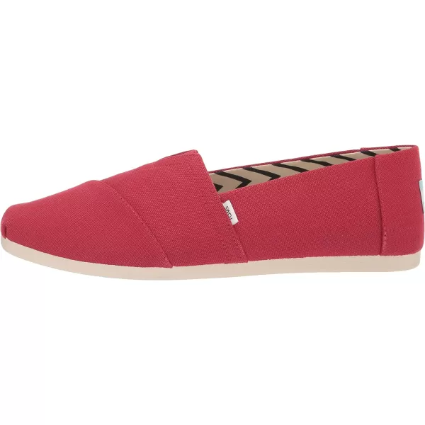 TOMS Mens Alpargata Loafer FlatRed Recycled Cotton Canvas