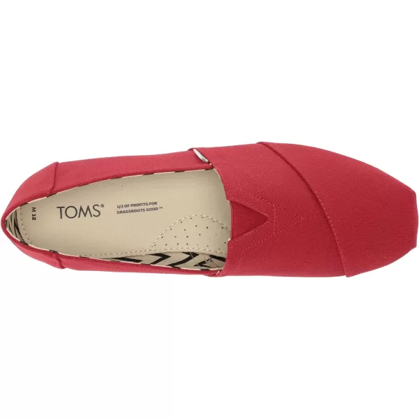 TOMS Mens Alpargata Loafer FlatRed Recycled Cotton Canvas