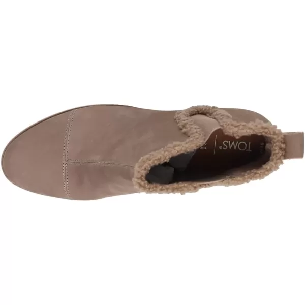 TOMS Womens Everly Cutout BootTaupe Grey LeatherFaux Shearling
