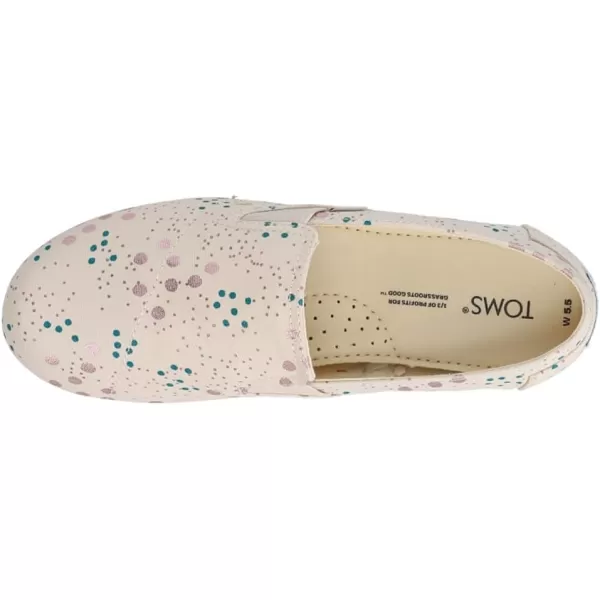 TOMS Womens Redondo Slip On Flats Casual  Off WhiteBirch Super Bloom Dot Print