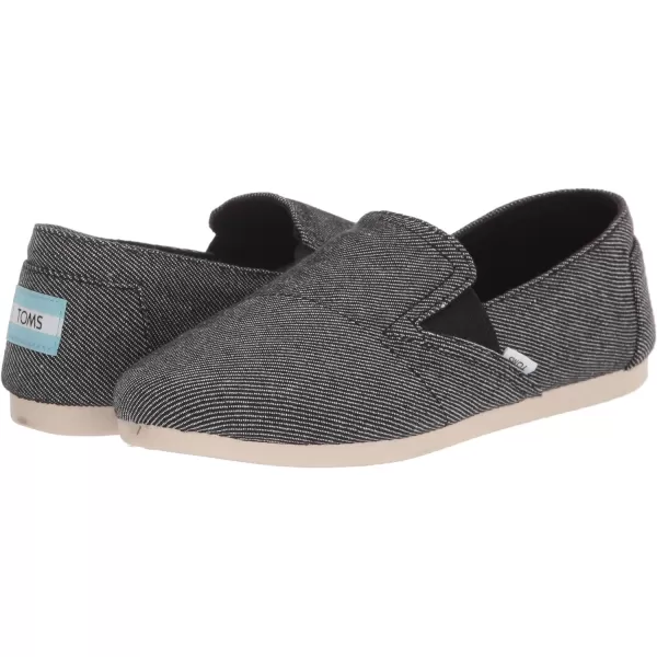 TOMS Womens Redondo Slip On Flats Casual  Off WhiteBlack Twill Chambray