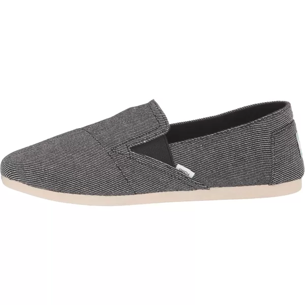 TOMS Womens Redondo Slip On Flats Casual  Off WhiteBlack Twill Chambray