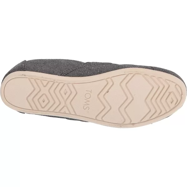 TOMS Womens Redondo Slip On Flats Casual  Off WhiteBlack Twill Chambray