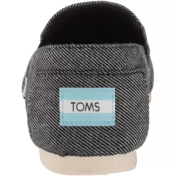 TOMS Womens Redondo Slip On Flats Casual  Off WhiteBlack Twill Chambray