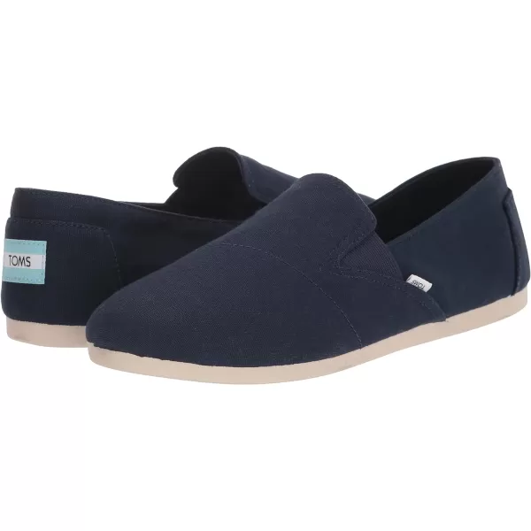 TOMS Womens Redondo Slip On Flats Casual  Off WhiteNavy Canvas