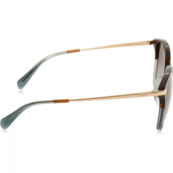 TOMS Womens Round Sunglasses Tortoise Ocean Grey FadeShiny Gold 5616145TOMS Womens Round Sunglasses Tortoise Ocean Grey FadeShiny Gold 5616145