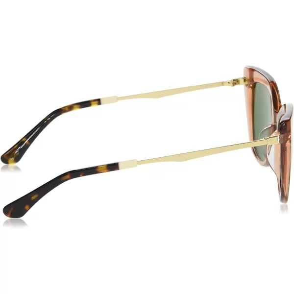 TOMS Womens Sophia Cat Eye SunglassesRust CrystalShiny GoldBottle Green
