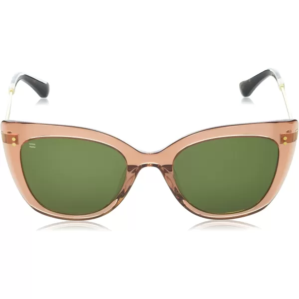 TOMS Womens Sophia Cat Eye SunglassesRust CrystalShiny GoldBottle Green
