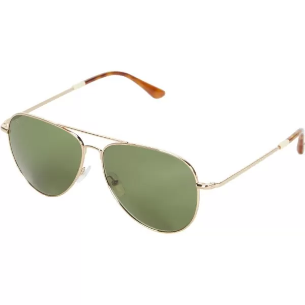 TOMS Hudson Pilot SunglassesShiny GoldBottle Green