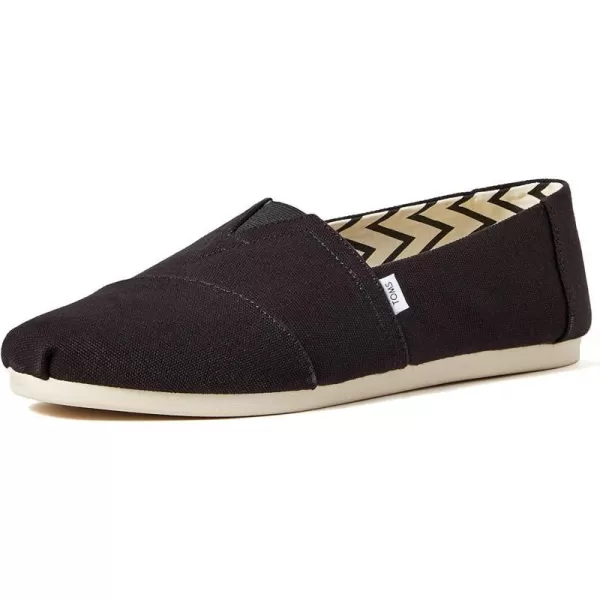 TOMS Mens Alpargata Loafer FlatBlack Recycled Cotton Canvas