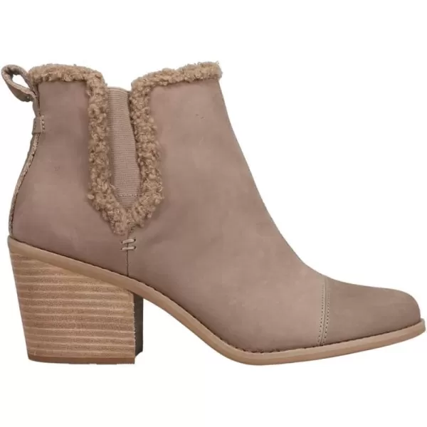 TOMS Womens Everly Cutout BootTaupe Grey LeatherFaux Shearling