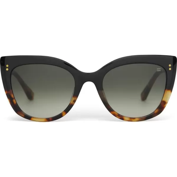 TOMS Womens Sophia Cat Eye SunglassesBlack Tort FadeShiny GoldDeep Olive Gradient
