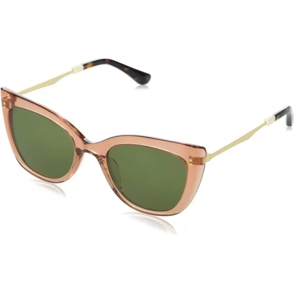 TOMS Womens Sophia Cat Eye SunglassesRust CrystalShiny GoldBottle Green