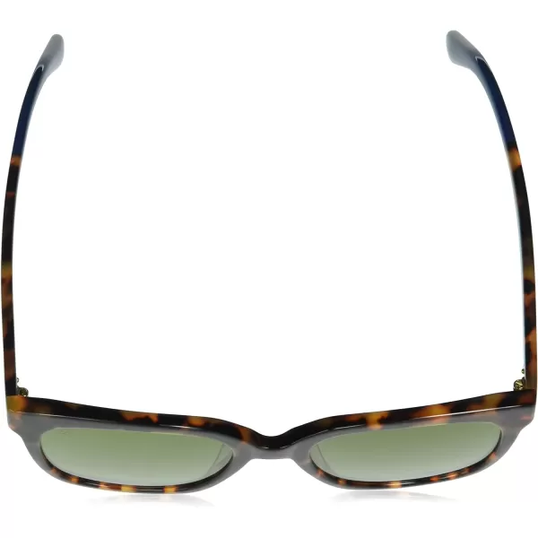 TOMS Womens Natasha Square SunglassesBlonde TortoiseBottle Green Polarized