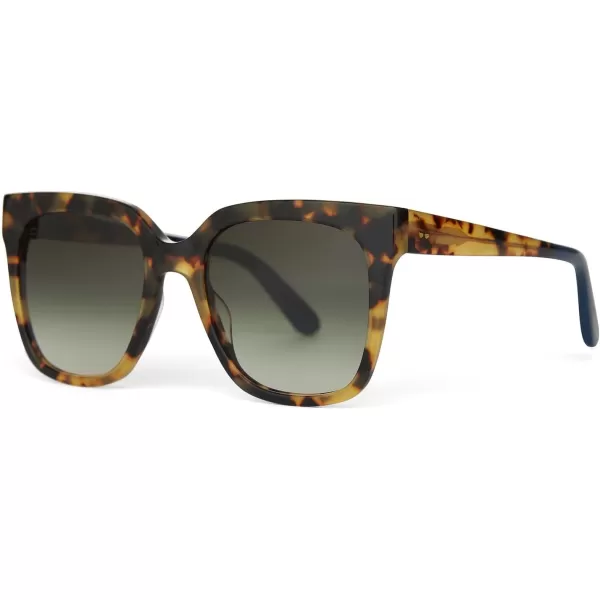TOMS Womens Natasha Square SunglassesBlonde TortoiseDeep Olive Gradient