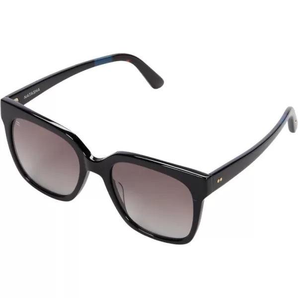 TOMS Womens Natasha Square SunglassesShiny BlackGrey Gradient