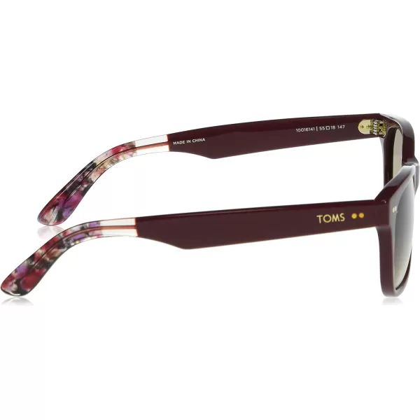 TOMS Bellini Round SunglassesEarthwise Plum MaroonSolid Brown