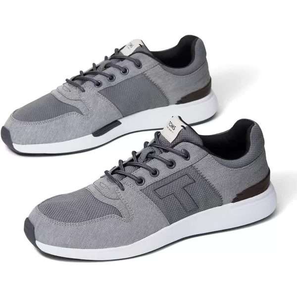 TOMS Mens Arroyo Lace Up Sneakers Shoes Casual  BlackForged Iron Grey Variegated WovenSport Knit