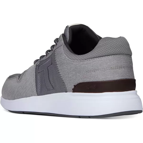 TOMS Mens Arroyo Lace Up Sneakers Shoes Casual  BlackForged Iron Grey Variegated WovenSport Knit