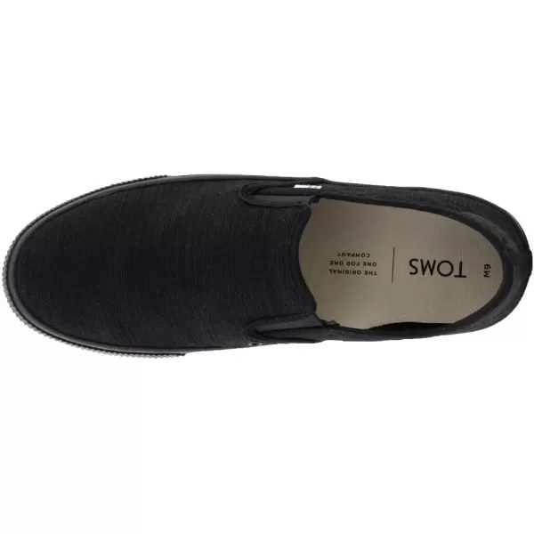 TOMS Mens Baja Slip On Sneakers Shoes Casual  BlueBlackBlack Heritage Canvas