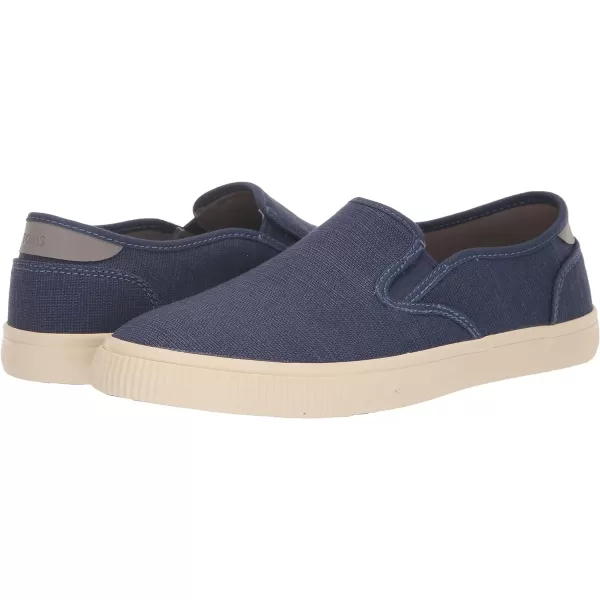 TOMS Mens Baja Slip On Sneakers Shoes Casual  BlueMoonlight Blue Heritage Canvas
