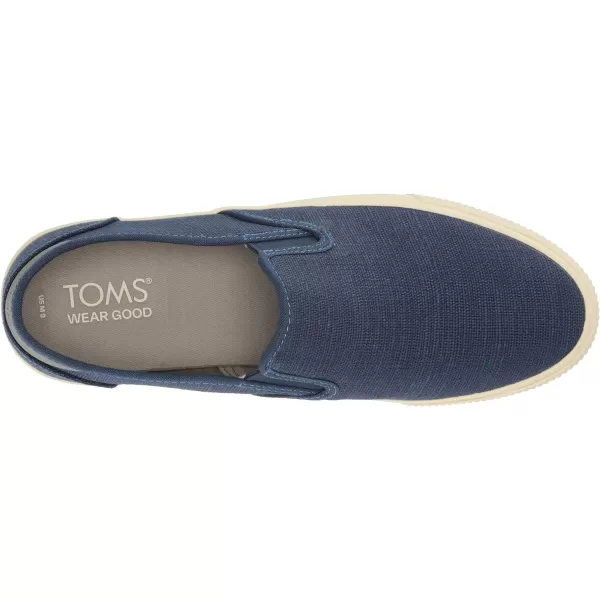 TOMS Mens Baja Slip On Sneakers Shoes Casual  BlueMoonlight Blue Heritage Canvas