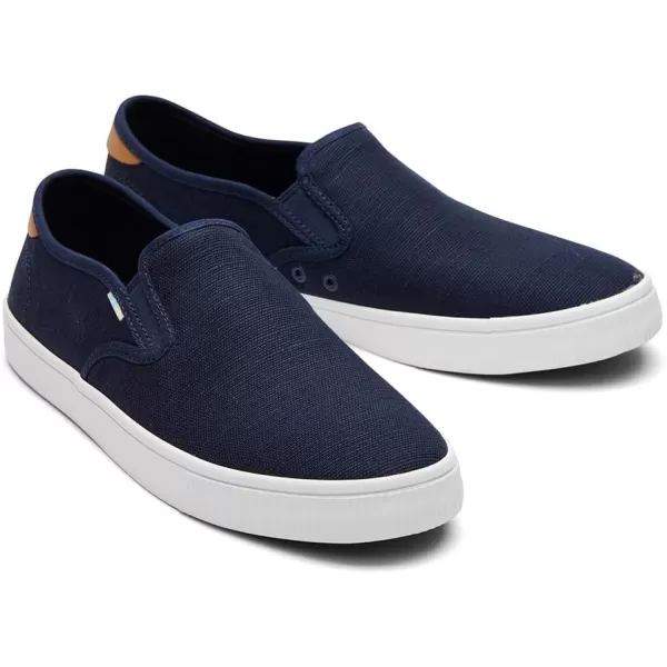 TOMS Mens Baja Slip On Sneakers Shoes Casual  BlueNavy Heritage Canvas